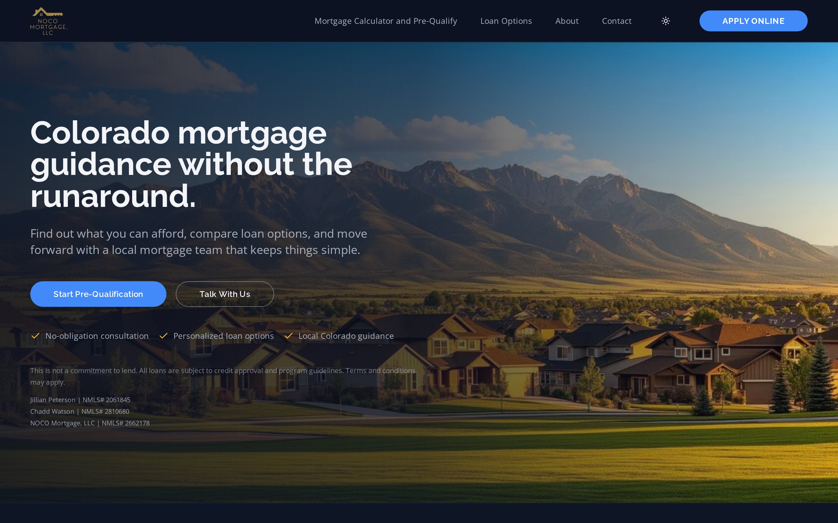 NoCo Loans website preview