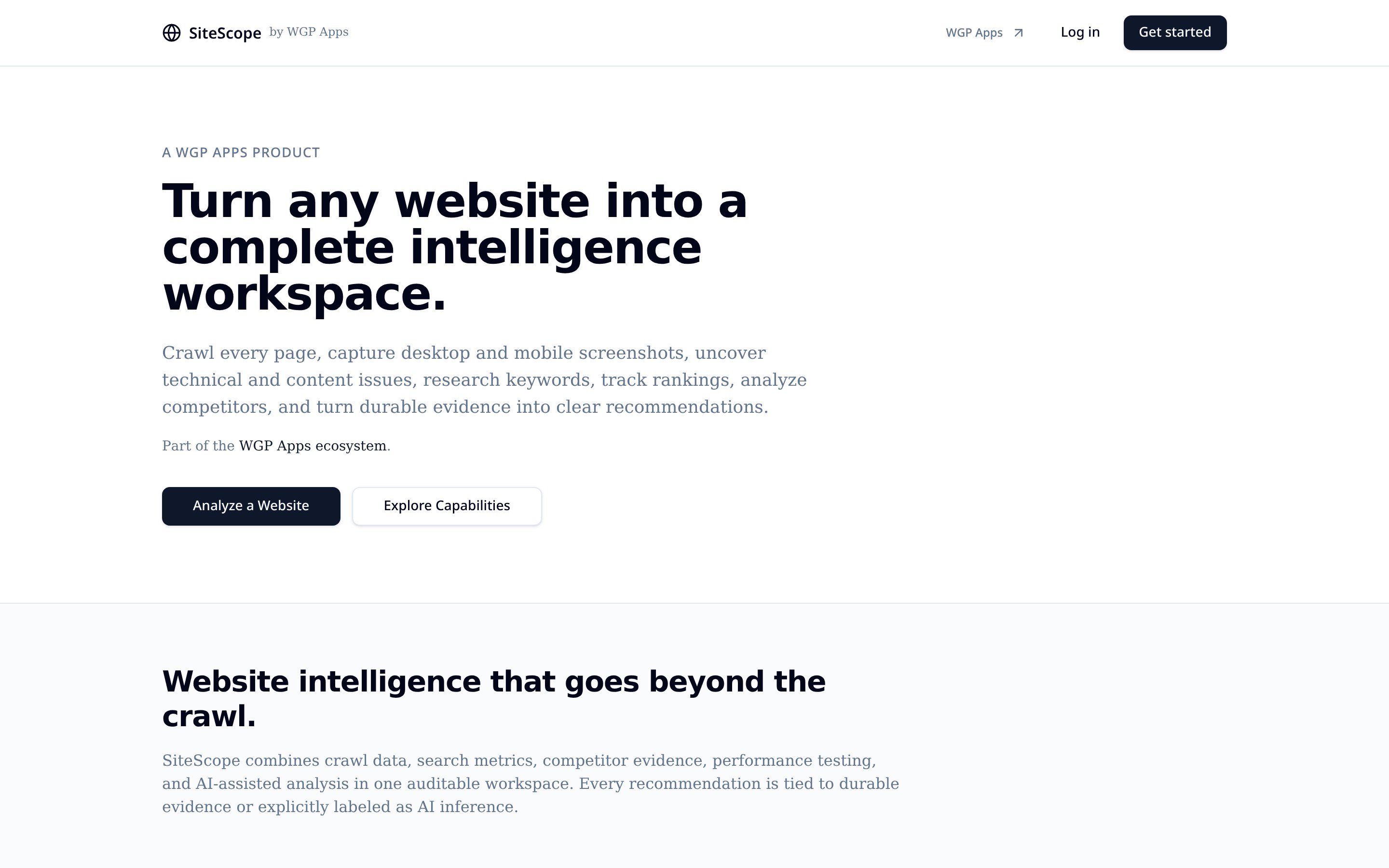 SiteScope website preview
